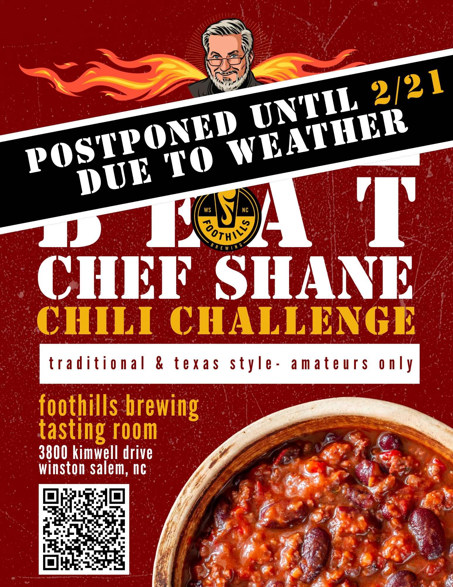 Beat Chef Shane Chili Challenge - Entry Fee *RESCHEDULED* - Foothills Brewing