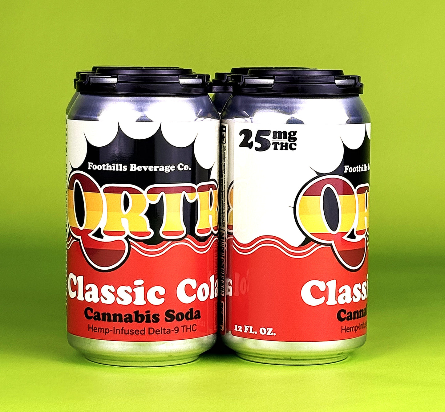 QRTR Cannabis 25MG Soda 4-Pack - Classic Cola - Foothills Brewing